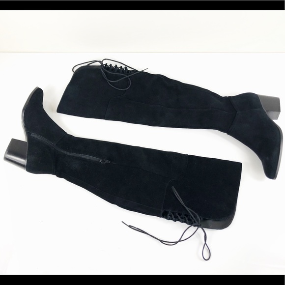 ALDO JEFFERS SUEDE OVER THE KNEE LACE BOOTS - Picture 2 of 8